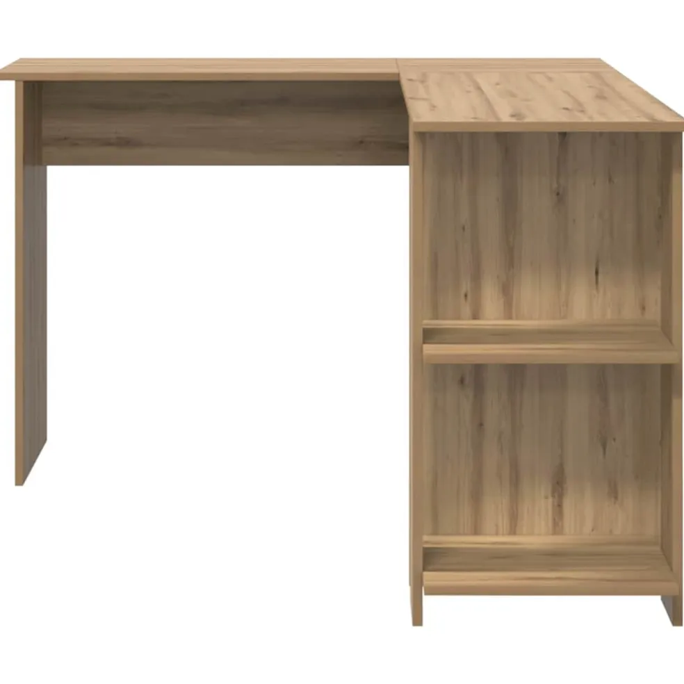 vidaXL Hoekbureau Artisan Eiken Bewerkt hout 140 x 113,5 x 75 cm