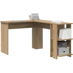 vidaXL Hoekbureau Artisan Eiken Bewerkt hout 140 x 113,5 x 75 cm