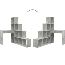 vidaXL Hoekbureau Beton Grijs 101,5 x 149,5 x 149,5 cm Bewerkt hout