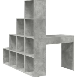 vidaXL Hoekbureau Beton Grijs 101,5 x 149,5 x 149,5 cm Bewerkt hout