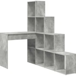 vidaXL Hoekbureau Beton Grijs 101,5 x 149,5 x 149,5 cm Bewerkt hout