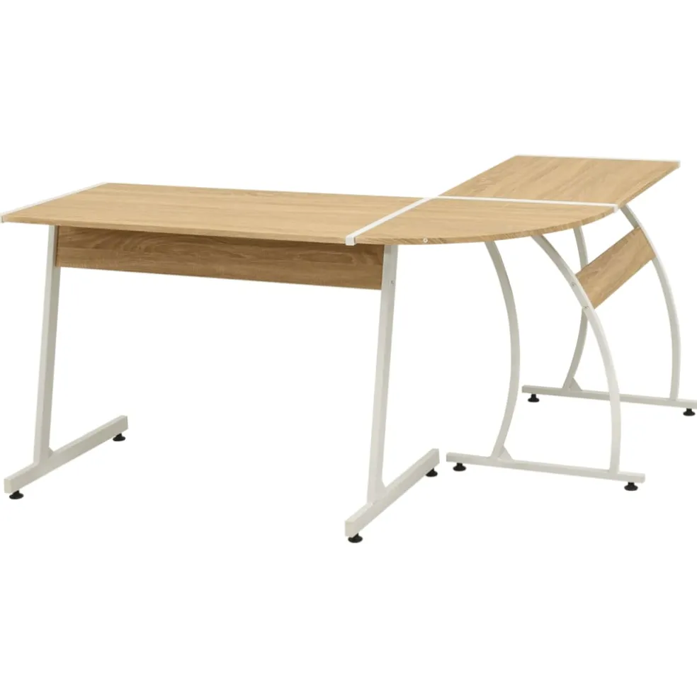 vidaXL Hoekbureau L-vormig eikenhout