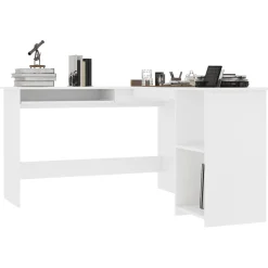 vidaXL Hoekbureau L-vormig 120x140x75 cm bewerkt hout wit
