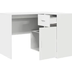 vidaXL Hoekbureau met lade met plank met opslag Wit 102 x 88 x 75 cm