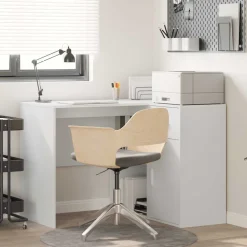 vidaXL Hoekbureau met lade met plank met opslag Wit 102 x 88 x 75 cm