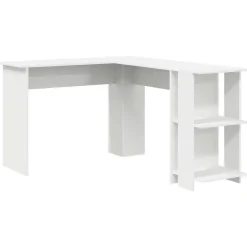 vidaXL Hoekbureau Wit Bewerkt hout 140 x 113,5 x 75 cm