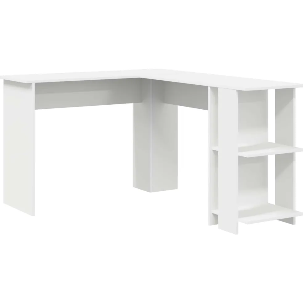 vidaXL Hoekbureau Wit Bewerkt hout 140 x 113,5 x 75 cm