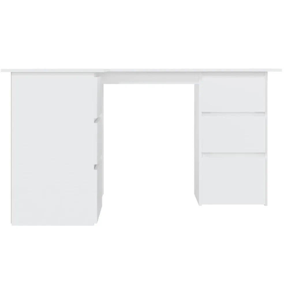 vidaXL Hoekbureau 145x100x76 cm bewerkt hout wit