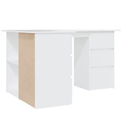 vidaXL Hoekbureau 145x100x76 cm bewerkt hout wit