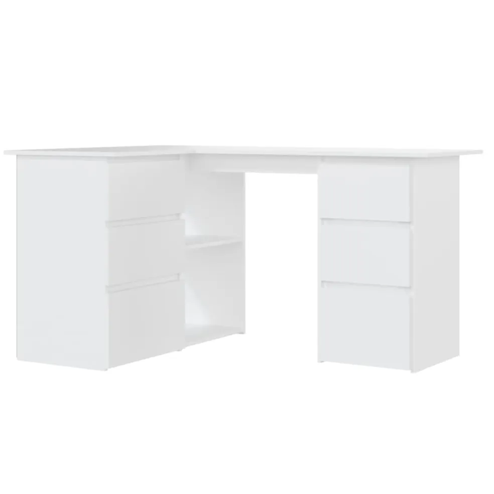 vidaXL Hoekbureau 145x100x76 cm bewerkt hout wit