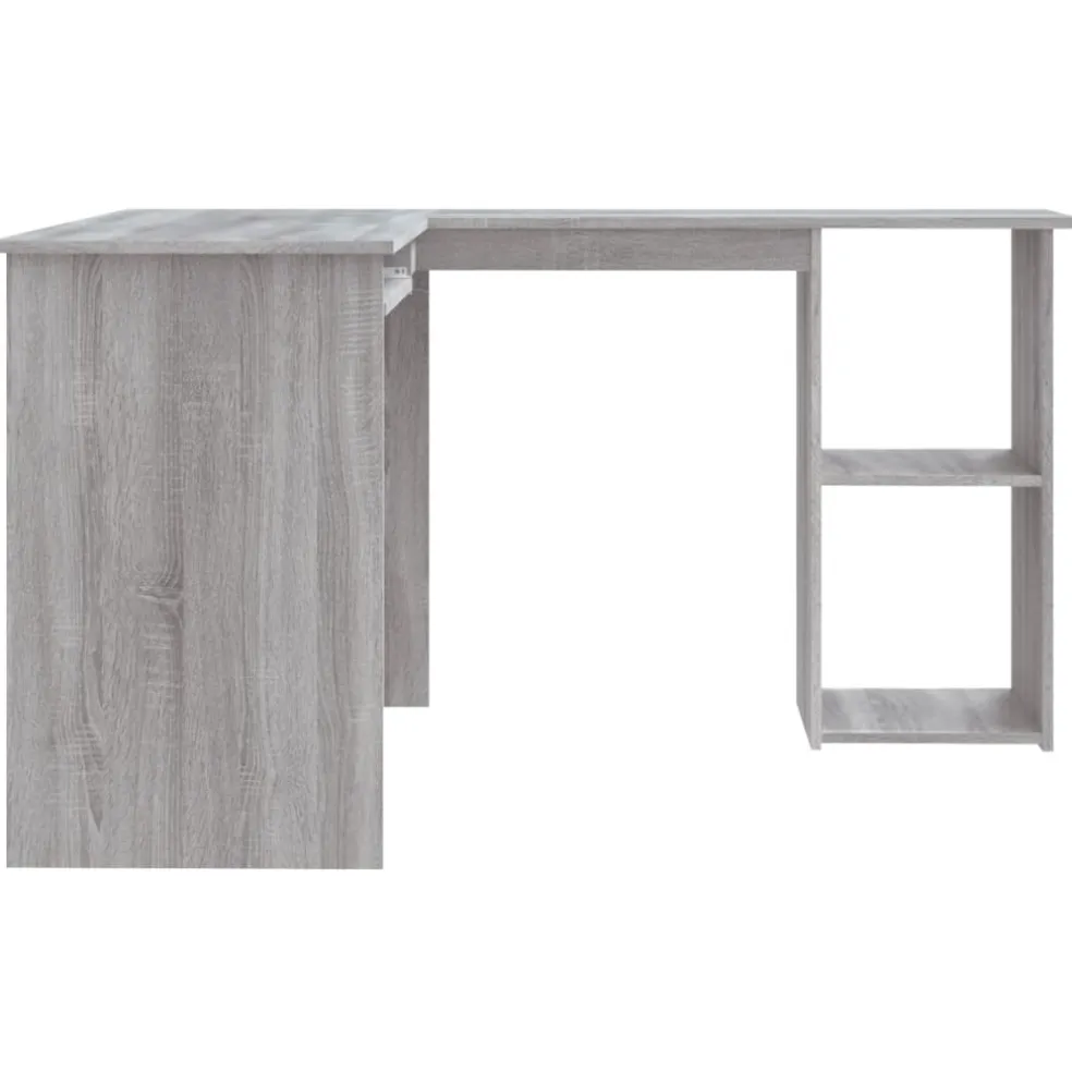 vidaXL Hoekbureau 120x140x75 cm bewerkt hout grijs sonoma eikenkleurig