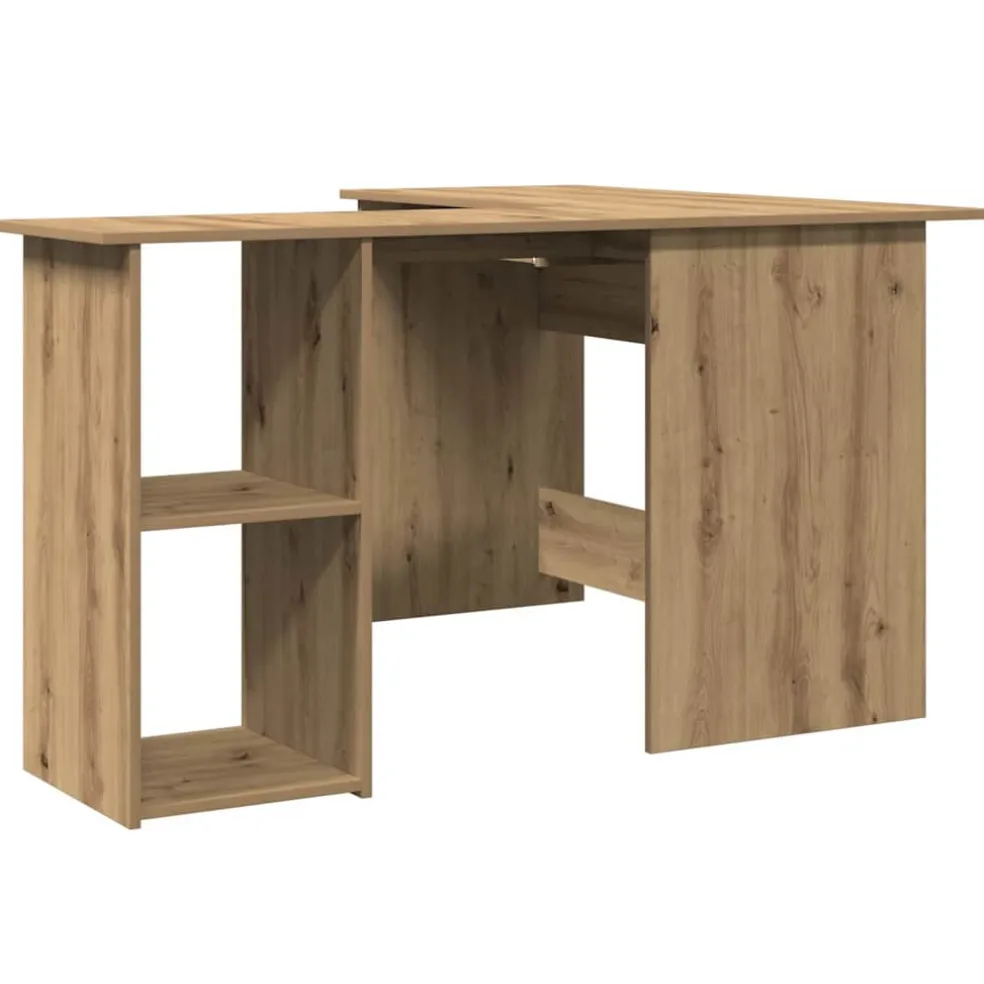vidaXL Hoekbureau 120x140x75 cm bewerkt hout artisanaal eikenkleur