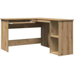vidaXL Hoekbureau 120x140x75 cm bewerkt hout artisanaal eikenkleur
