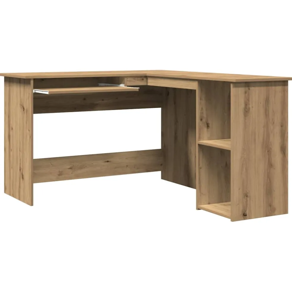 vidaXL Hoekbureau 120x140x75 cm bewerkt hout artisanaal eikenkleur