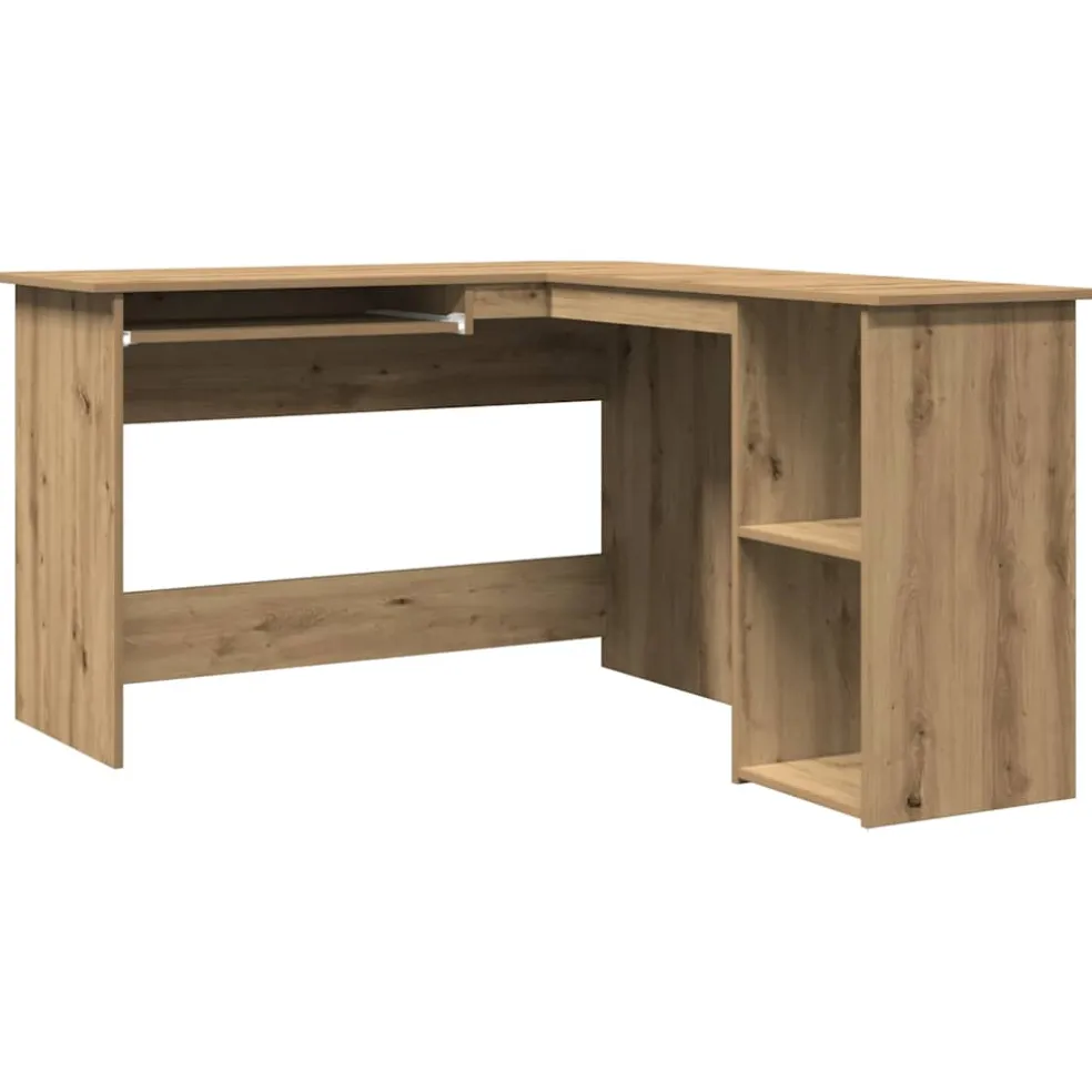 vidaXL Hoekbureau 120x140x75 cm bewerkt hout artisanaal eikenkleur