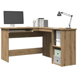 vidaXL Hoekbureau 120x140x75 cm bewerkt hout artisanaal eikenkleur