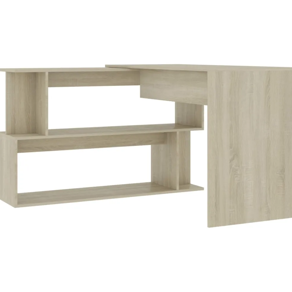 vidaXL Hoekbureau 200x50x76 cm bewerkt hout sonoma eikenkleurig