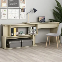 vidaXL Hoekbureau 200x50x76 cm bewerkt hout sonoma eikenkleurig