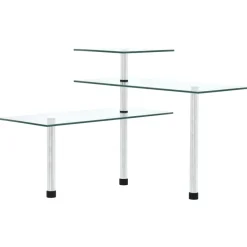 vidaXL Hoekkastje keuken 3-laags gehard glas
