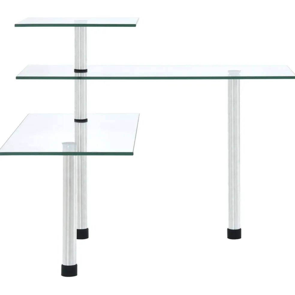 vidaXL Hoekkastje keuken 3-laags gehard glas