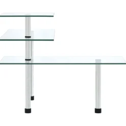 vidaXL Hoekkastje keuken 3-laags gehard glas