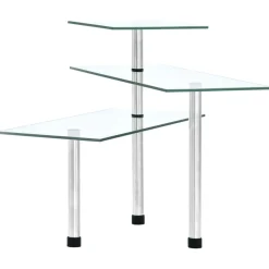vidaXL Hoekkastje keuken 3-laags gehard glas