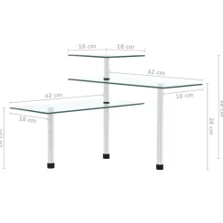 vidaXL Hoekkastje keuken 3-laags gehard glas