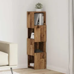 vidaXL Hoekkast 25,5x25x102cm Bewerkt hout Oudhout