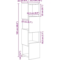 vidaXL Hoekkast 25,5x25x102cm Bewerkt hout Oudhout