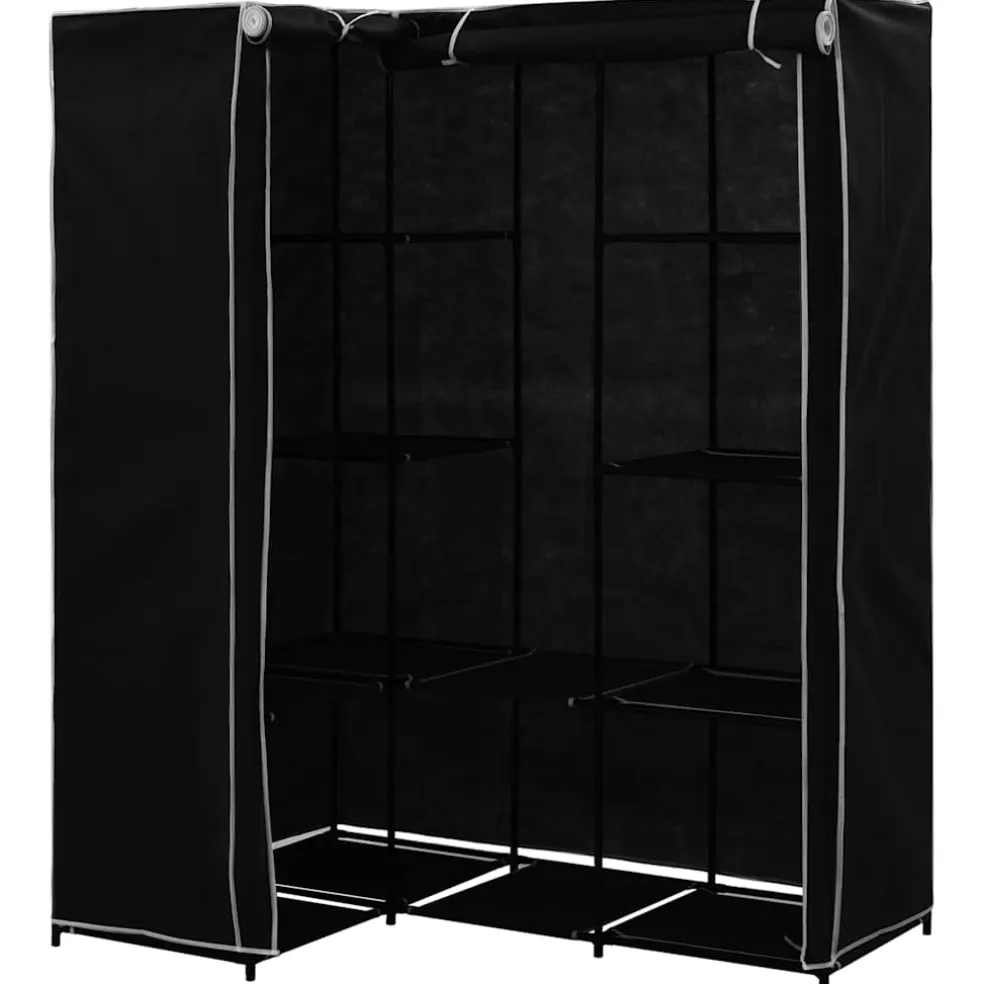 vidaXL Hoekkledingkast 130x87x169 cm zwart