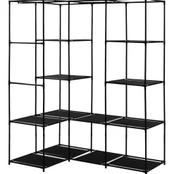 vidaXL Hoekkledingkast 130x87x169 cm zwart