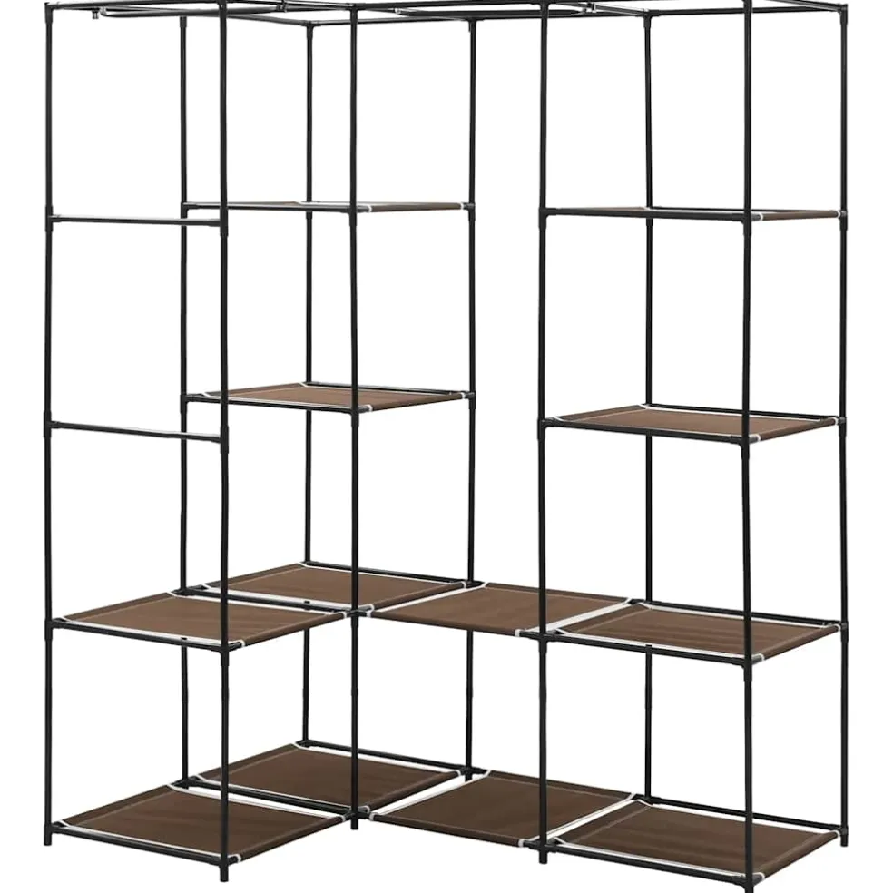 vidaXL Hoekkledingkast 130x87x169 cm bruin