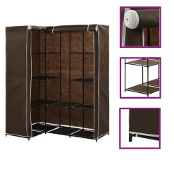 vidaXL Hoekkledingkast 130x87x169 cm bruin