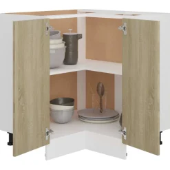 vidaXL Hoekonderkast Lyon 75,5x75,5x81,5 cm sonoma eikenkleurig