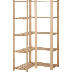 vidaXL Hoekopbergrek 5-laags 82,5x82,5x170 cm massief grenenhout