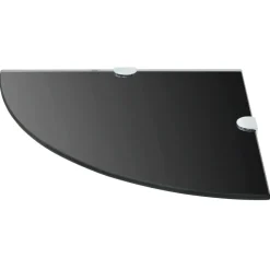 vidaXL Hoekplank met chromen dragers zwart 25x25 cm glas