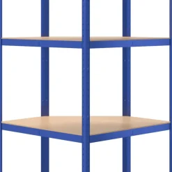 vidaXL Hoekrek 4-laags staal en bewerkt hout blauw