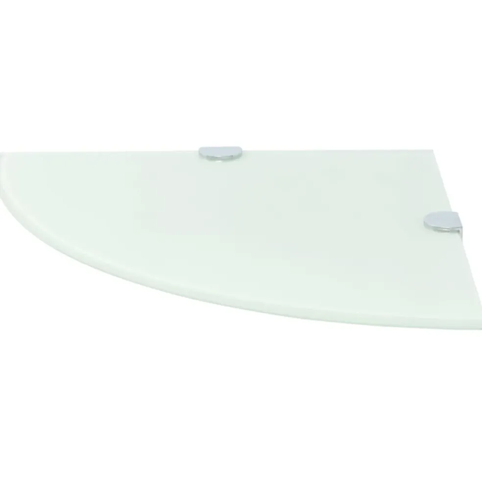 vidaXL Hoekschap met chromen dragers 25x25 cm glas wit