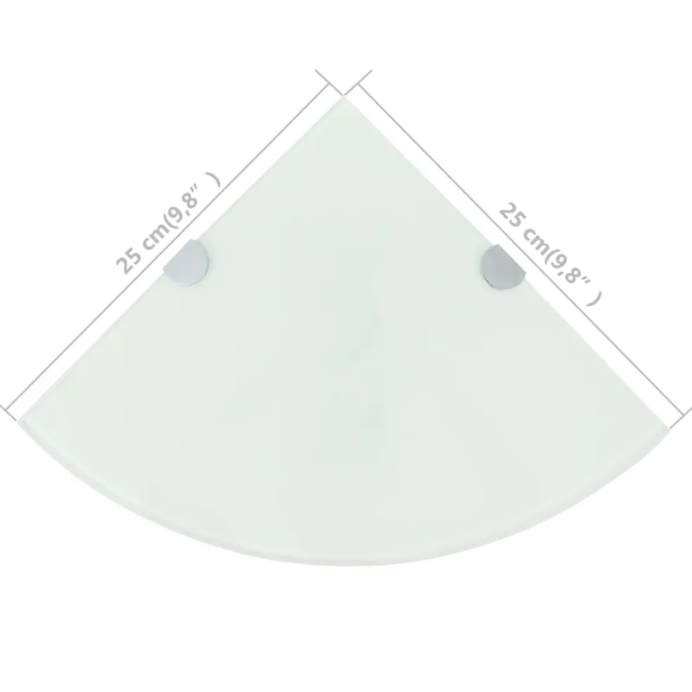 vidaXL Hoekschap met chromen dragers 25x25 cm glas wit