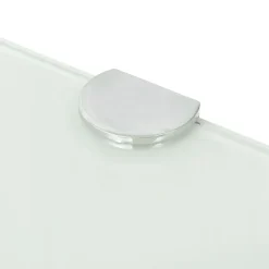 vidaXL Hoekschap met chromen dragers 25x25 cm glas wit