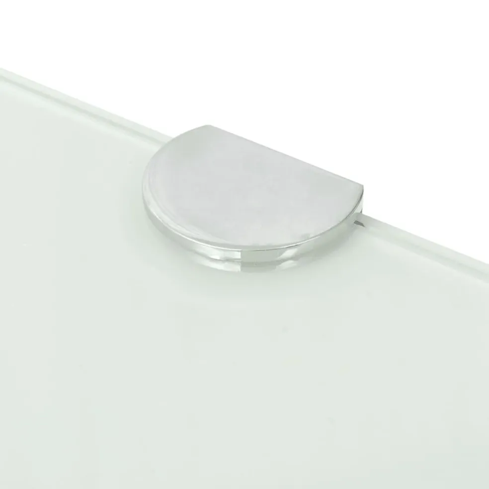 vidaXL Hoekschap met chromen dragers 25x25 cm glas wit