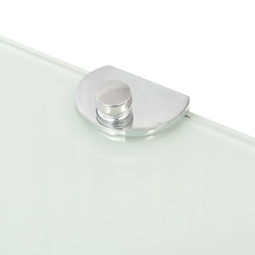 vidaXL Hoekschap met chromen dragers 25x25 cm glas wit