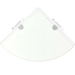 vidaXL Hoekschap met chromen dragers transparant 25x25 cm glas
