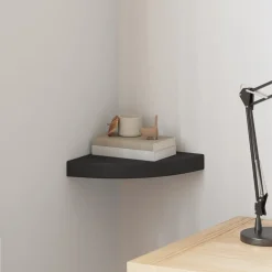 vidaXL Hoekschap zwevend 25x25x3,8 cm MDF zwart