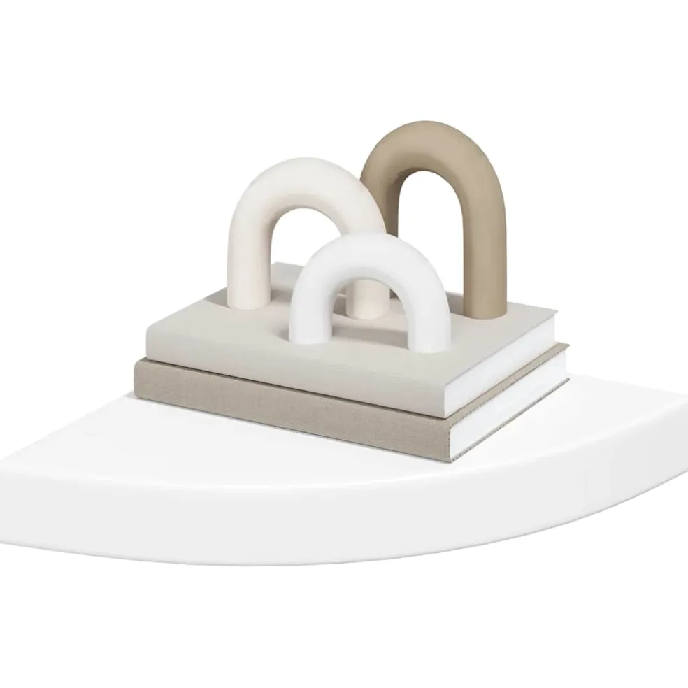 vidaXL Hoekschap zwevend 25x25x3,8 cm MDF wit