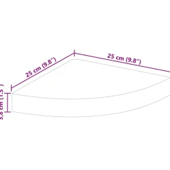 vidaXL Hoekschap zwevend 25x25x3,8 cm MDF wit