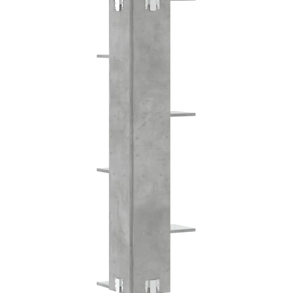 vidaXL Hoekwandschap 36,5x36,5x140 cm bewerkt hout betongrijs