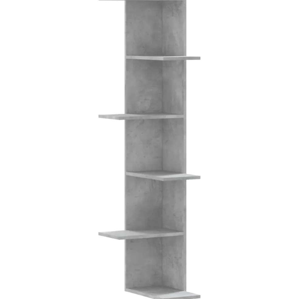 vidaXL Hoekwandschap 36,5x36,5x140 cm bewerkt hout betongrijs