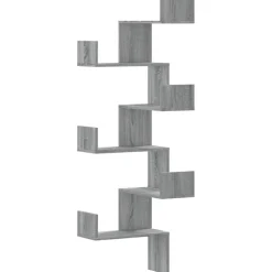 vidaXL Hoekwandschap 45x45x147 cm bewerkt hout grijs sonoma eikenkleur