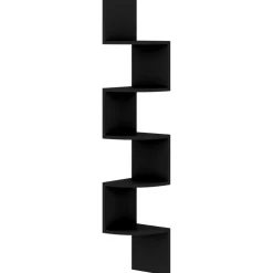 vidaXL Hoekwandschap 19x19x123 cm bewerkt hout zwart